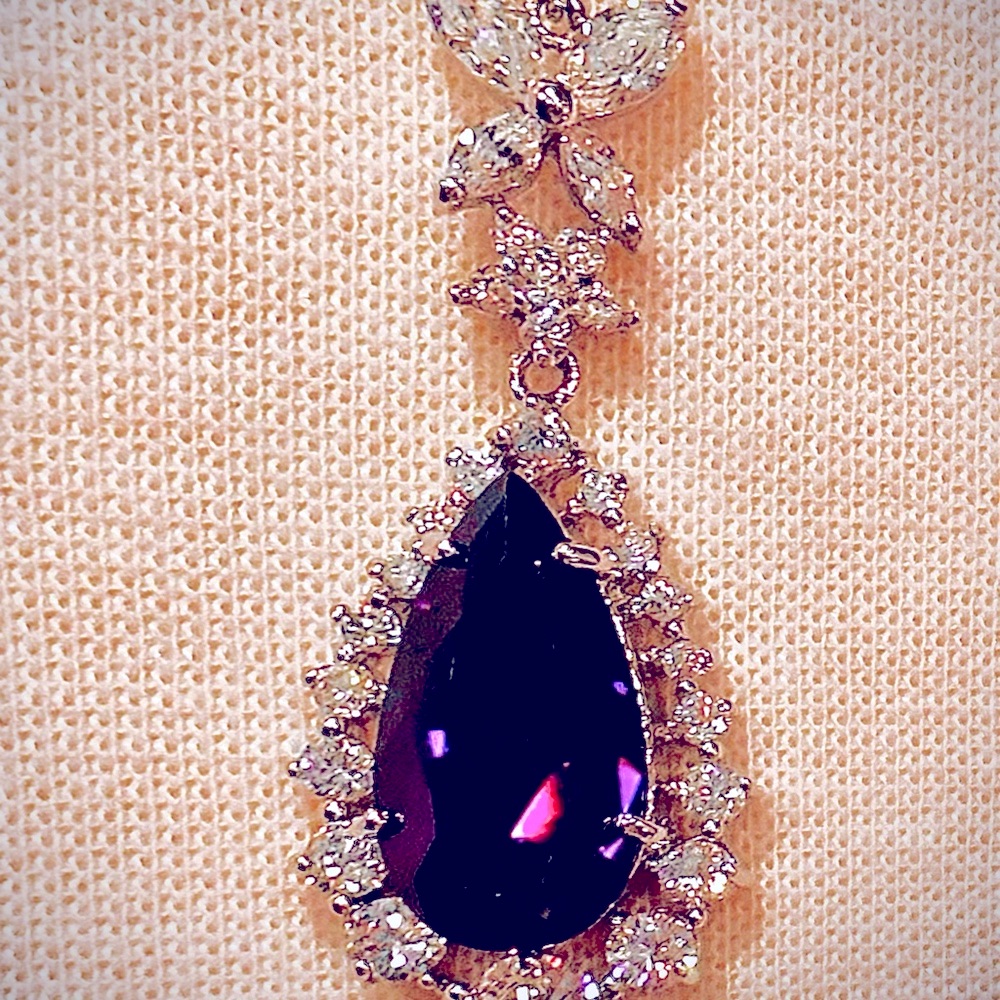 Purple Cz Pendant/Necklace